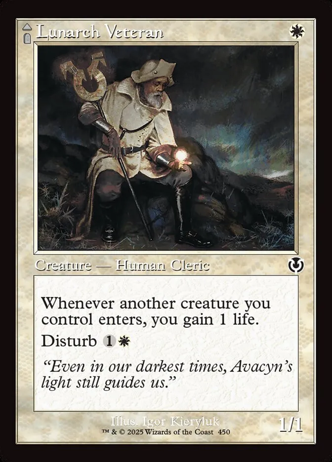 2025 Innistrad Remastered Lunarch Veteran // Luminous Phantom #450 common card image