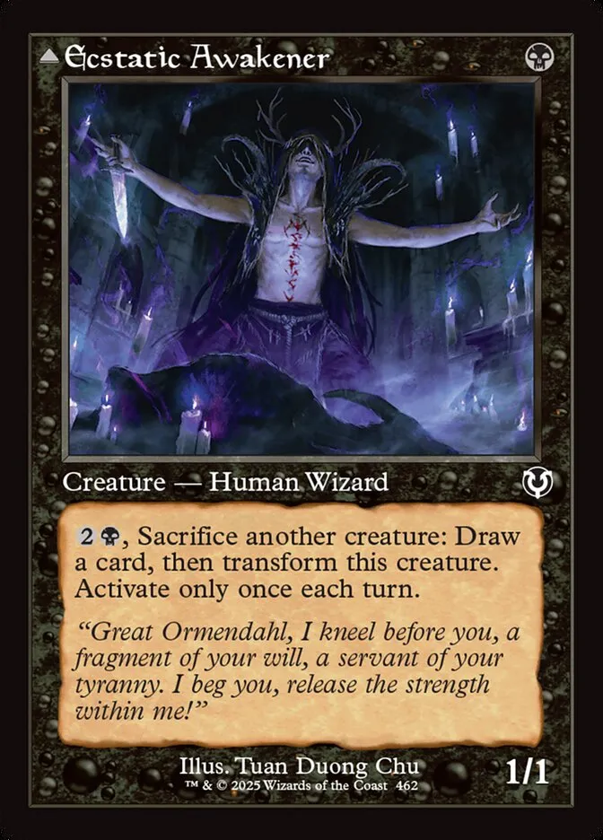 2025 Innistrad Remastered Ecstatic Awakener // Awoken Demon #462 common card image
