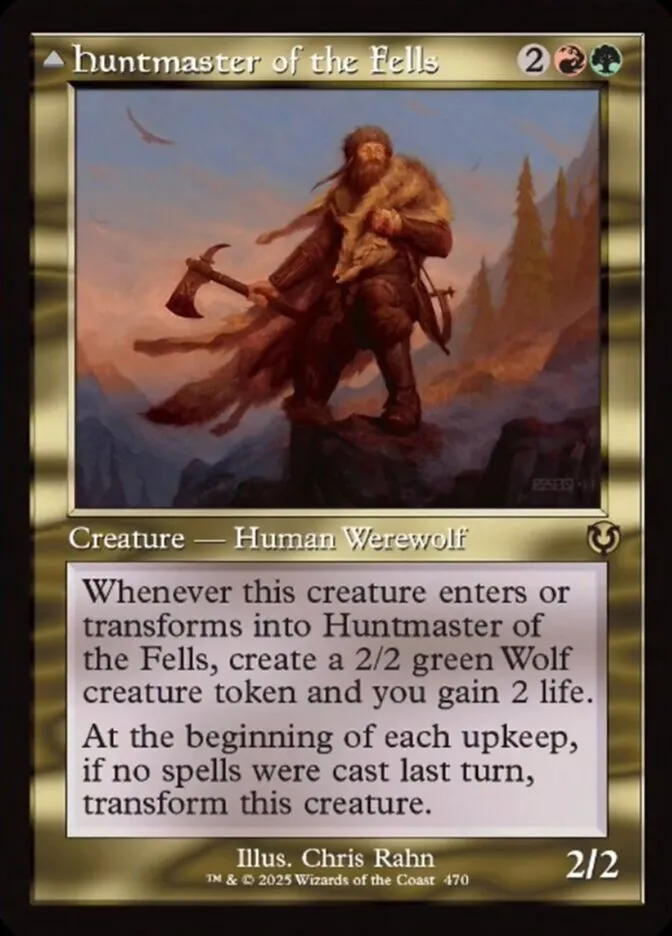 2025 Innistrad Remastered Huntmaster of the Fells // Ravager of the Fells #470 rare card image