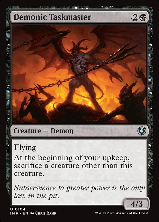 2025 Innistrad Remastered Demonic Taskmaster uncommon #104 uncommon card image