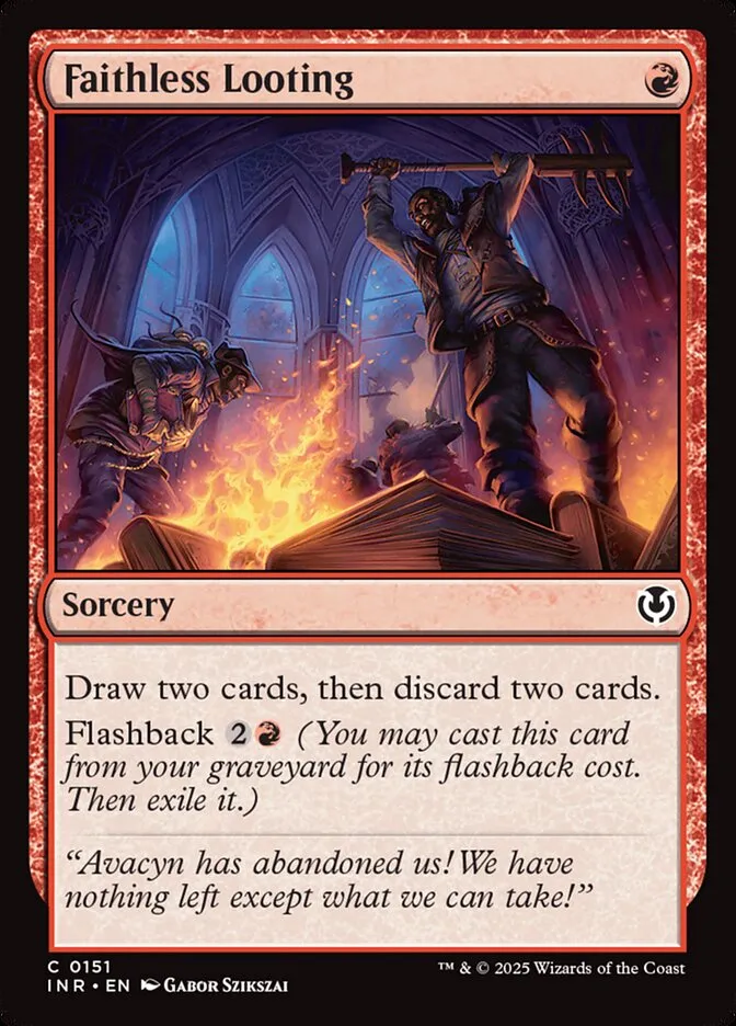 2025 Innistrad Remastered Faithless Looting #151 common card image
