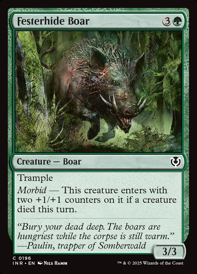 2025 Innistrad Remastered Festerhide Boar common #196 common card image