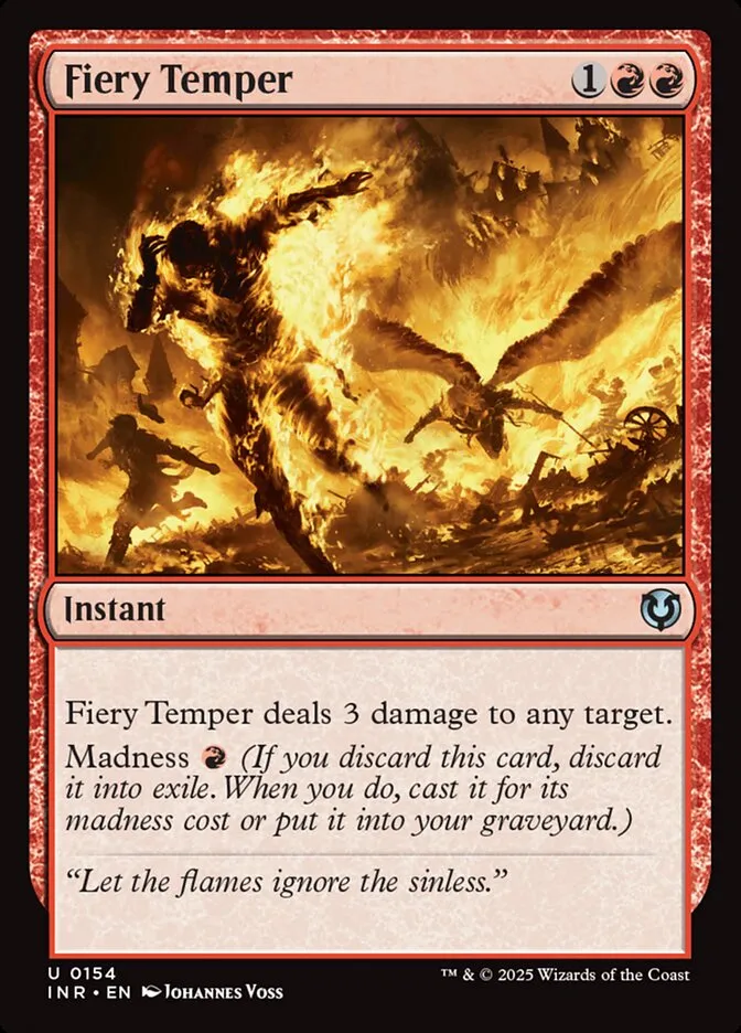 2025 Innistrad Remastered Fiery Temper #154 uncommon card image