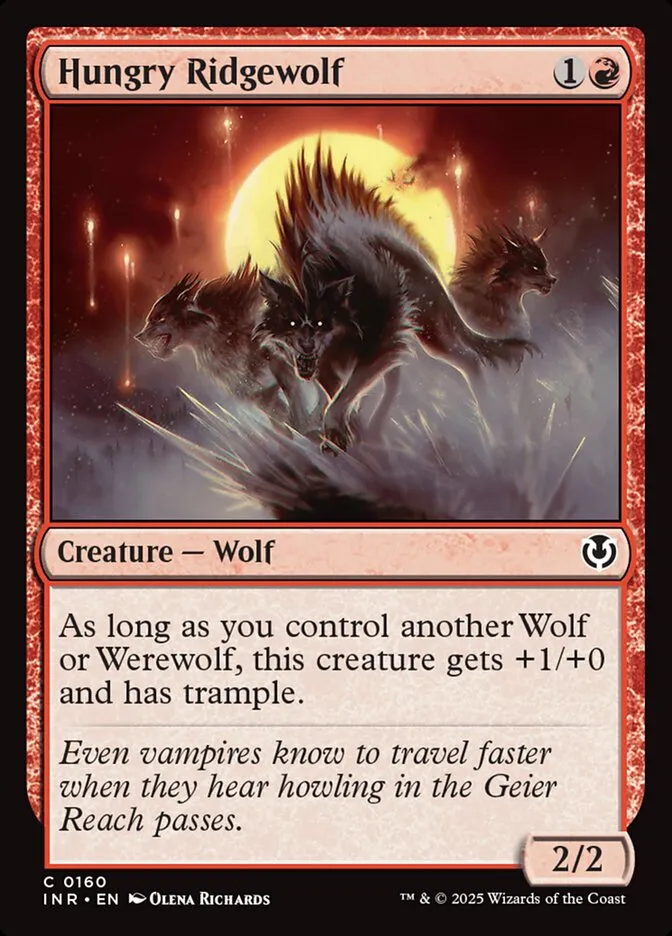 2025 Innistrad Remastered Hungry Ridgewolf #160 common card image