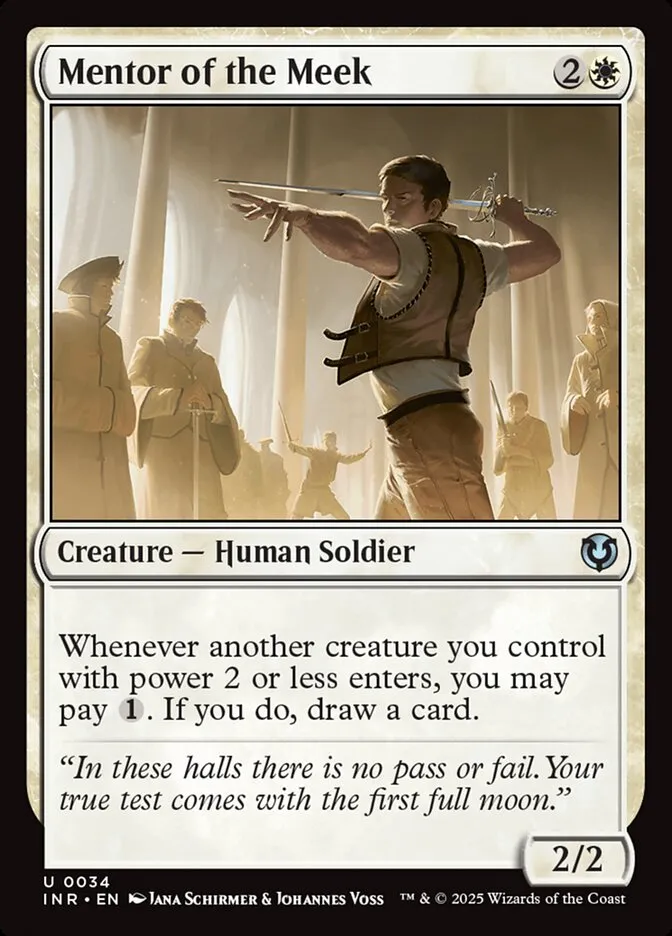 2025 Innistrad Remastered Mentor of the Meek #34 uncommon card image