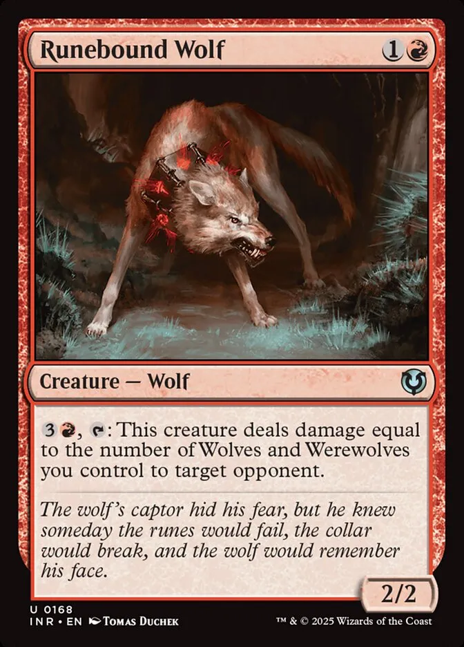 2025 Innistrad Remastered Runebound Wolf #168 uncommon card image