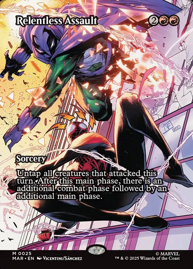 2025 Marvel Universe Relentless Assault mythic #25 mythic card image