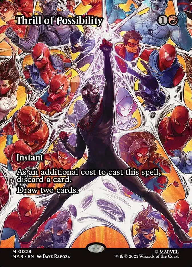 2025 Marvel Universe Thrill of Possibility mythic #28 mythic card image