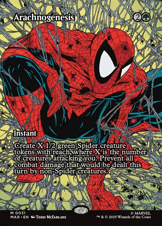 2025 Marvel Universe Arachnogenesis mythic #31 mythic card image