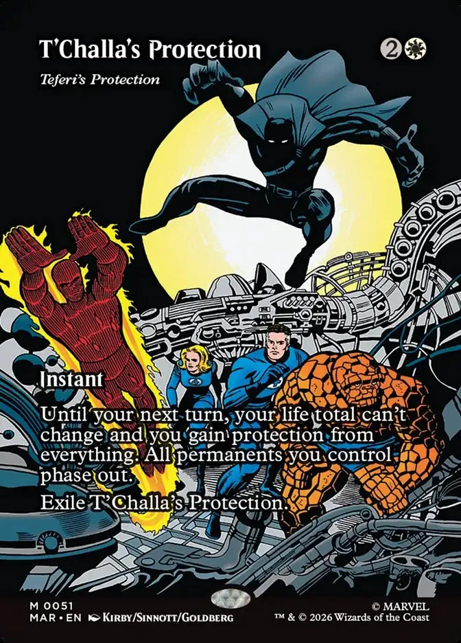 2025 Marvel Universe Teferi's Protection mythic #51 mythic card image
