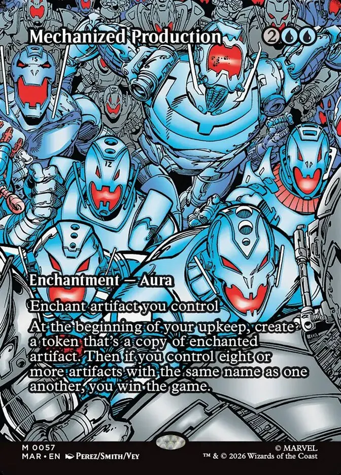 2025 Marvel Universe Mechanized Production mythic #57 mythic card image
