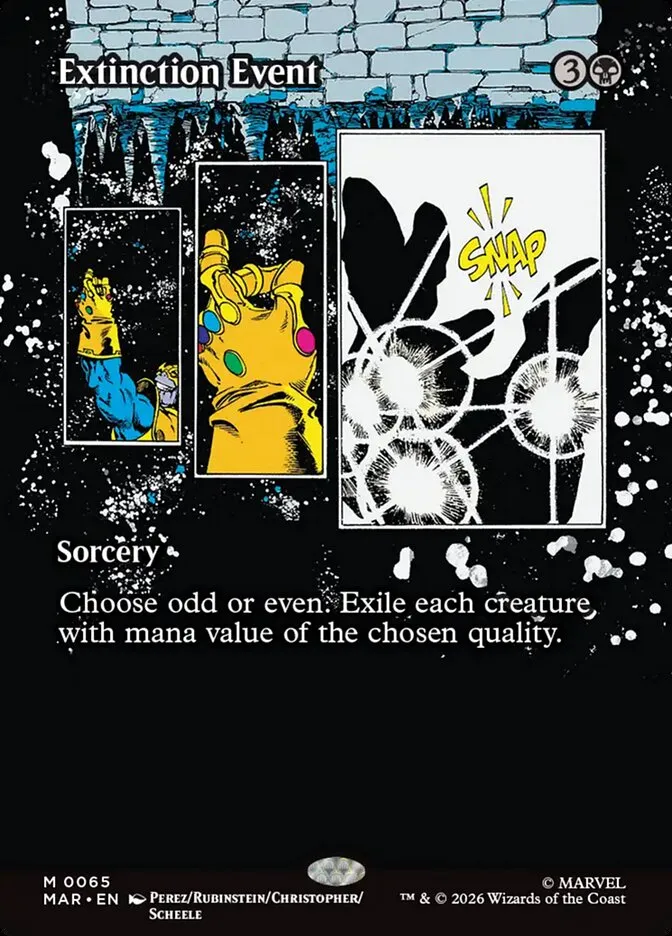 2025 Marvel Universe Extinction Event mythic #65 mythic card image