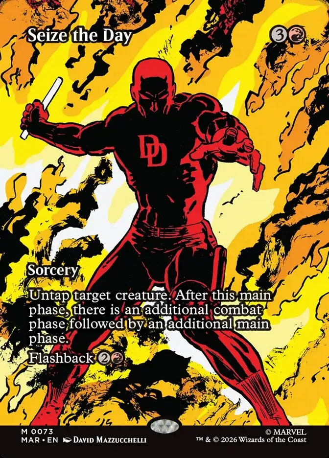 2025 Marvel Universe Seize the Day mythic #73 mythic card image