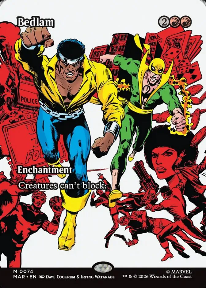 2025 Marvel Universe Bedlam mythic #74 mythic card image