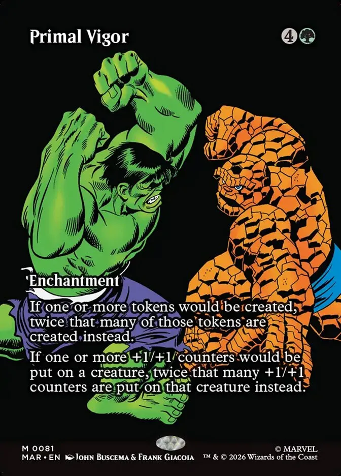 2025 Marvel Universe Primal Vigor mythic #81 mythic card image