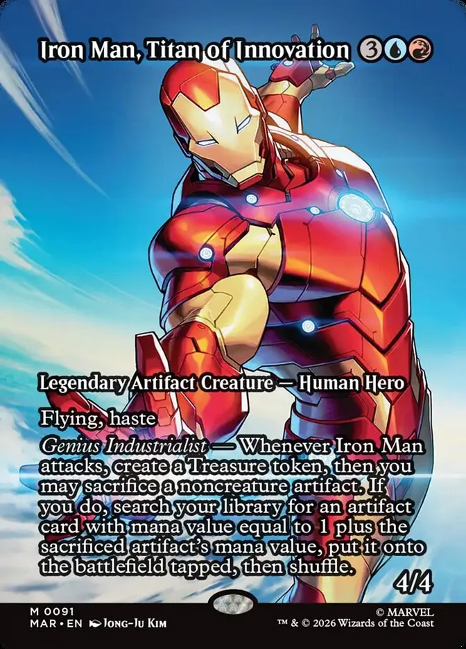 2025 Marvel Universe Iron Man, Titan of Innovation mythic #91 mythic card image