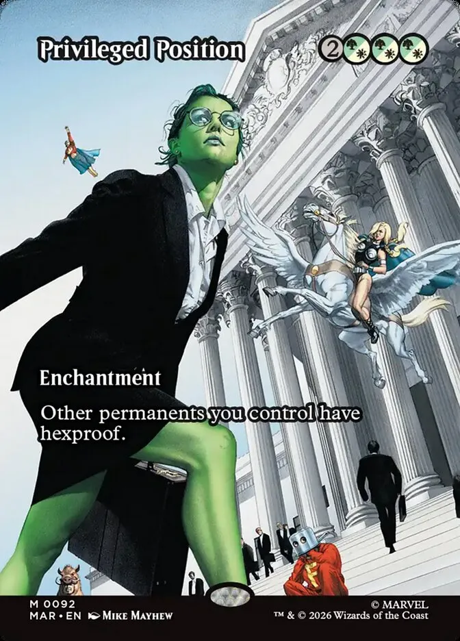 2025 Marvel Universe Privileged Position mythic #92 mythic card image