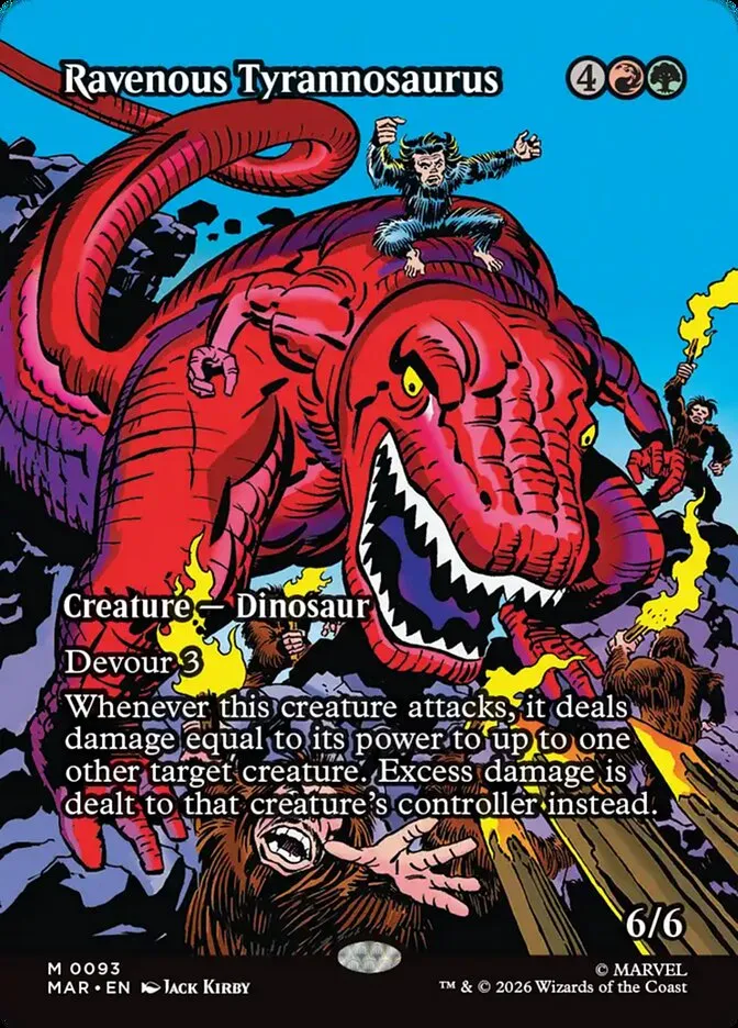 2025 Marvel Universe Ravenous Tyrannosaurus mythic #93 mythic card image