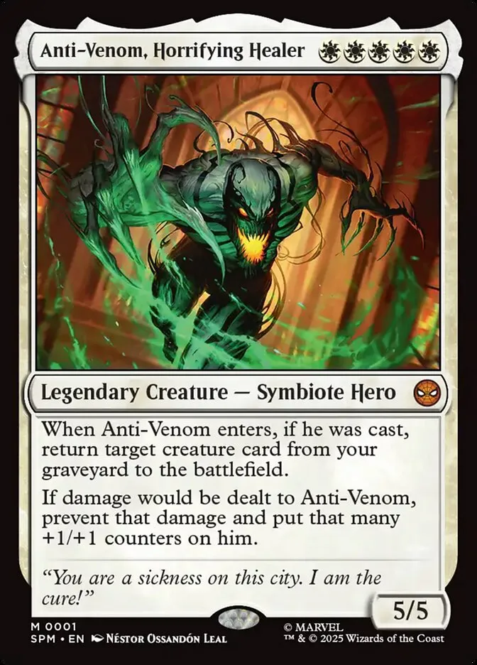 2025 Marvel's Spider-Man Anti-Venom, Horrifying Healer mythic #1 mythic card image