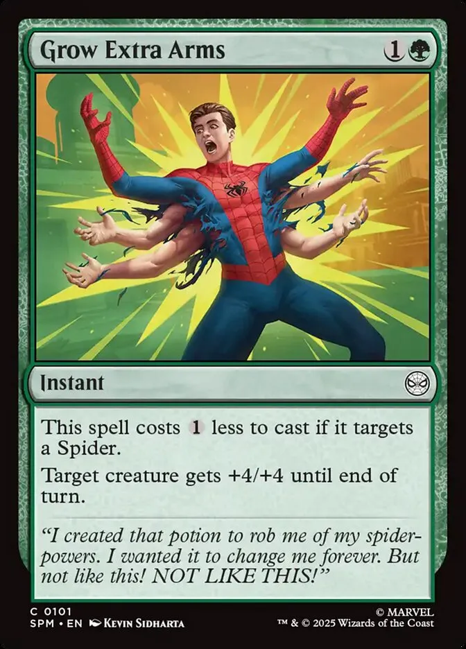 2025 Marvel's Spider-Man Grow Extra Arms common #101 common card image