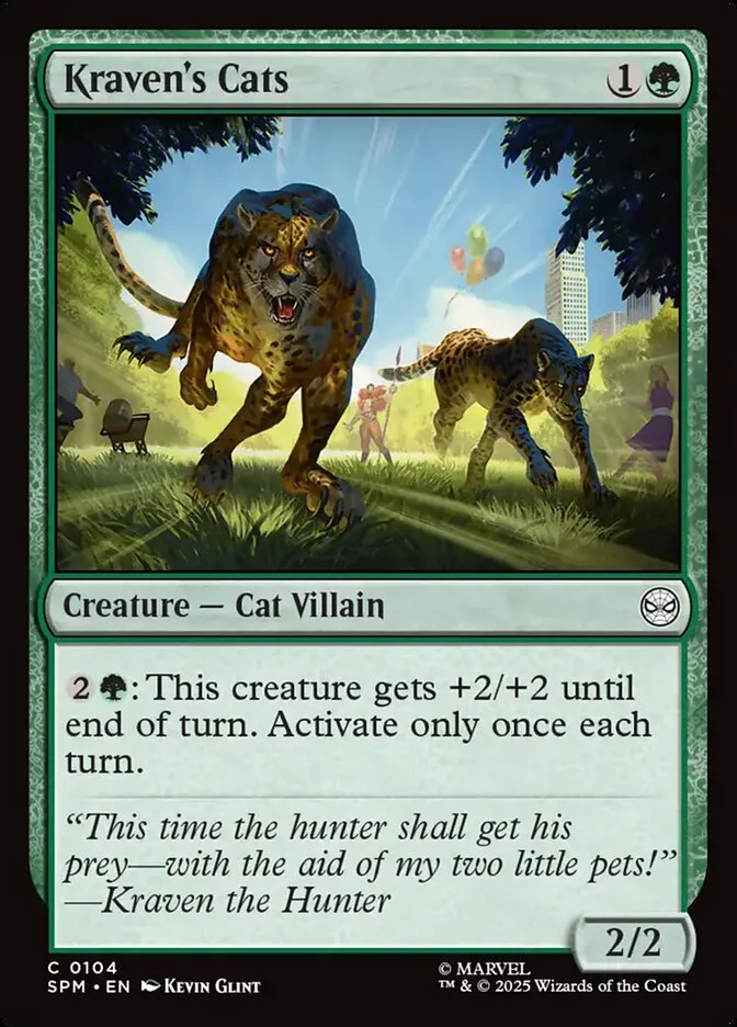 2025 Marvel's Spider-Man Kraven's Cats common #104 common card image