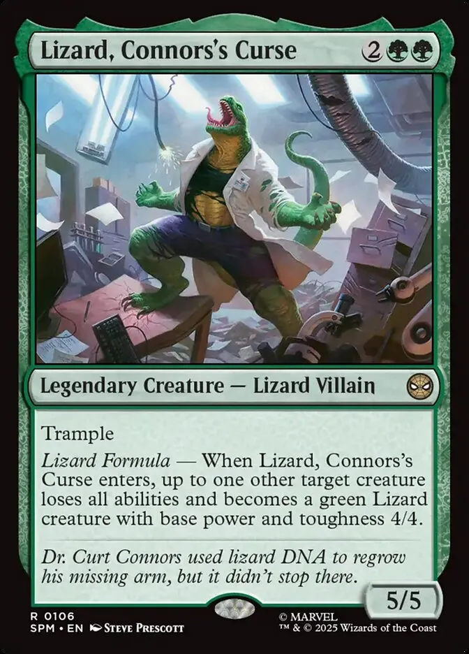 2025 Marvel's Spider-Man Lizard, Connors's Curse #106 rare card image