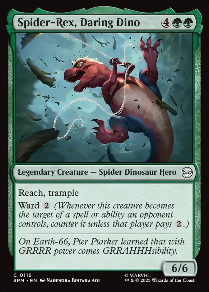 2025 Marvel's Spider-Man Spider-Rex, Daring Dino common #116 common card image
