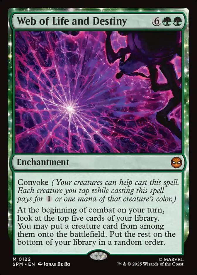 2025 Marvel's Spider-Man Web of Life and Destiny #122 mythic card image