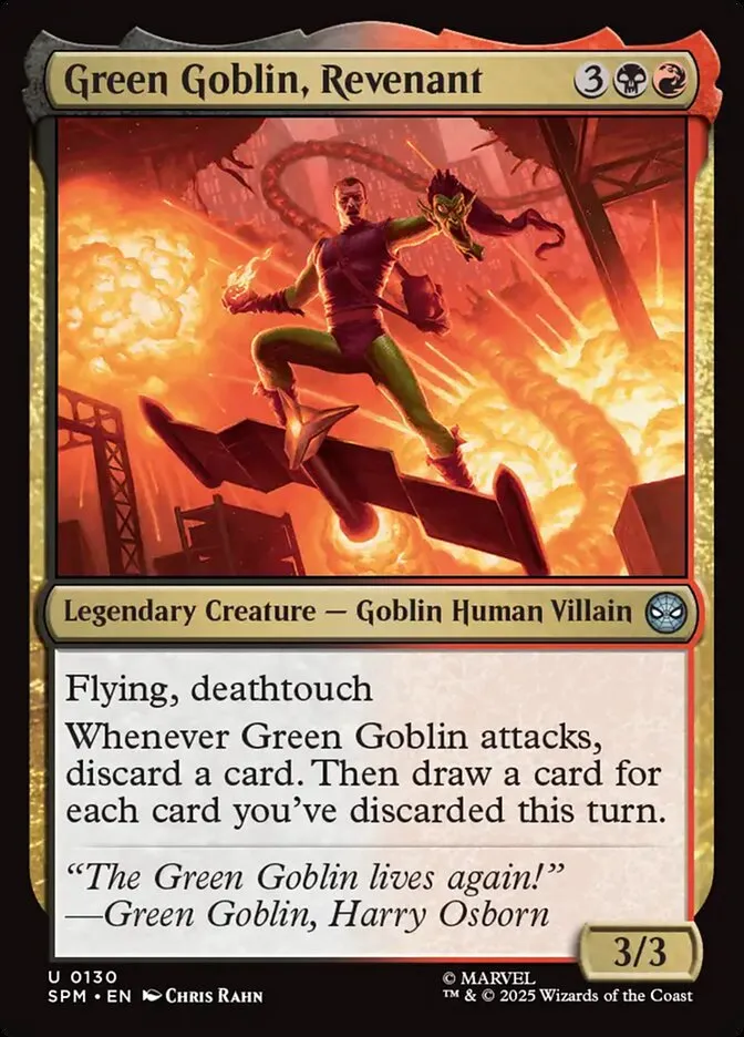 2025 Marvel's Spider-Man Green Goblin, Revenant #130 uncommon card image