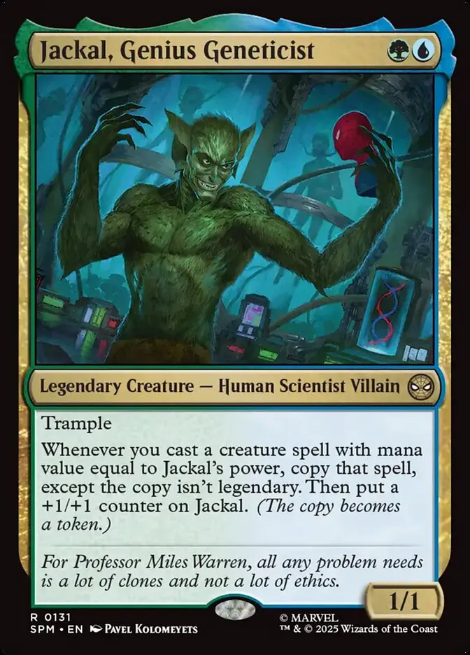 2025 Marvel's Spider-Man Jackal, Genius Geneticist #131 rare card image