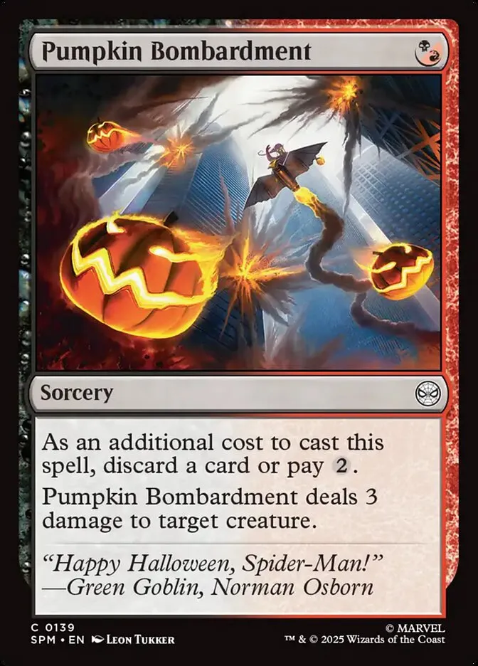 2025 Marvel's Spider-Man Pumpkin Bombardment #139 common card image