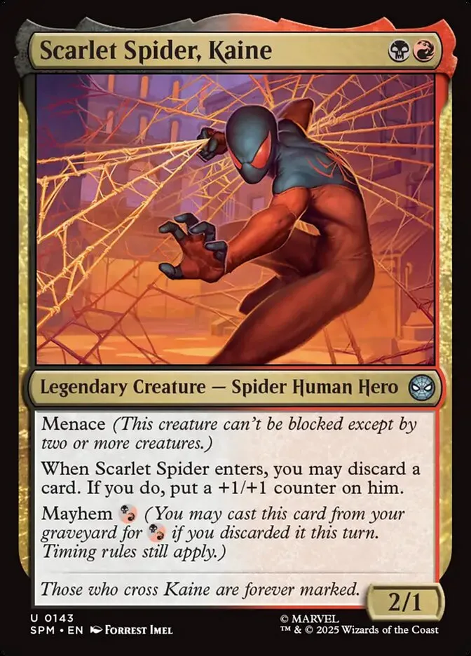 2025 Marvel's Spider-Man Scarlet Spider, Kaine #143 uncommon card image