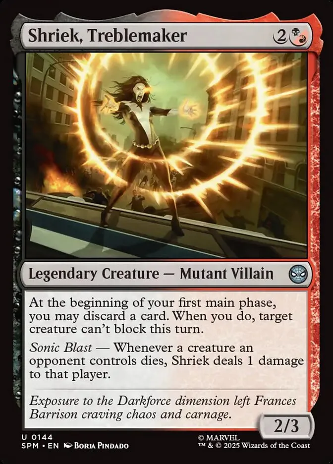 2025 Marvel's Spider-Man Shriek, Treblemaker #144 uncommon card image