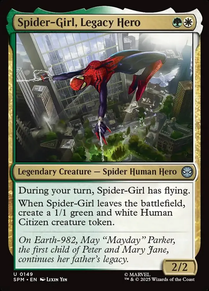 2025 Marvel's Spider-Man Spider-Girl, Legacy Hero #149 uncommon card image