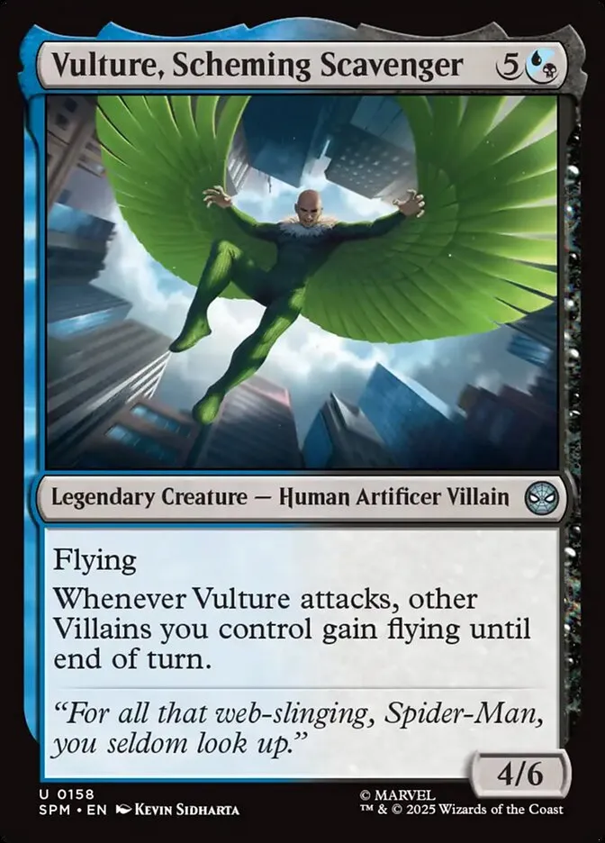 2025 Marvel's Spider-Man Vulture, Scheming Scavenger #158 uncommon card image