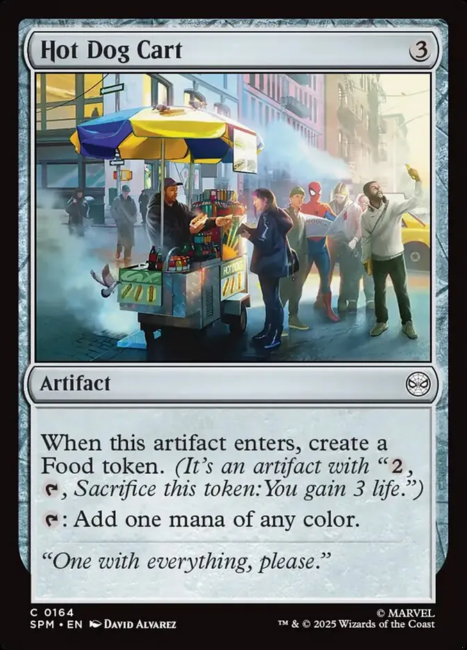 2025 Marvel's Spider-Man Hot Dog Cart #164 common card image