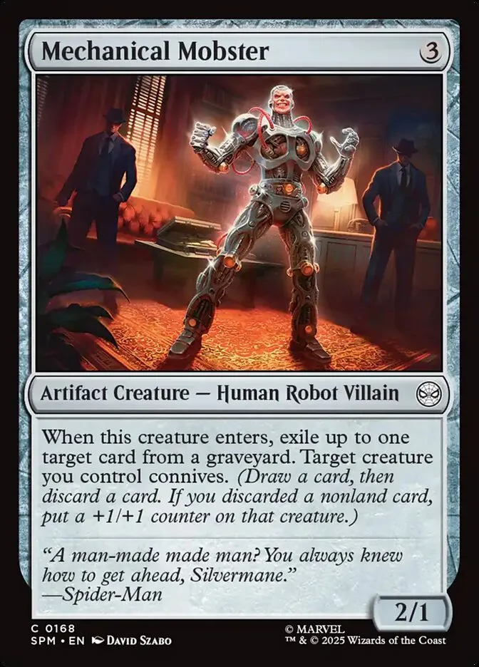 2025 Marvel's Spider-Man Mechanical Mobster #168 common card image