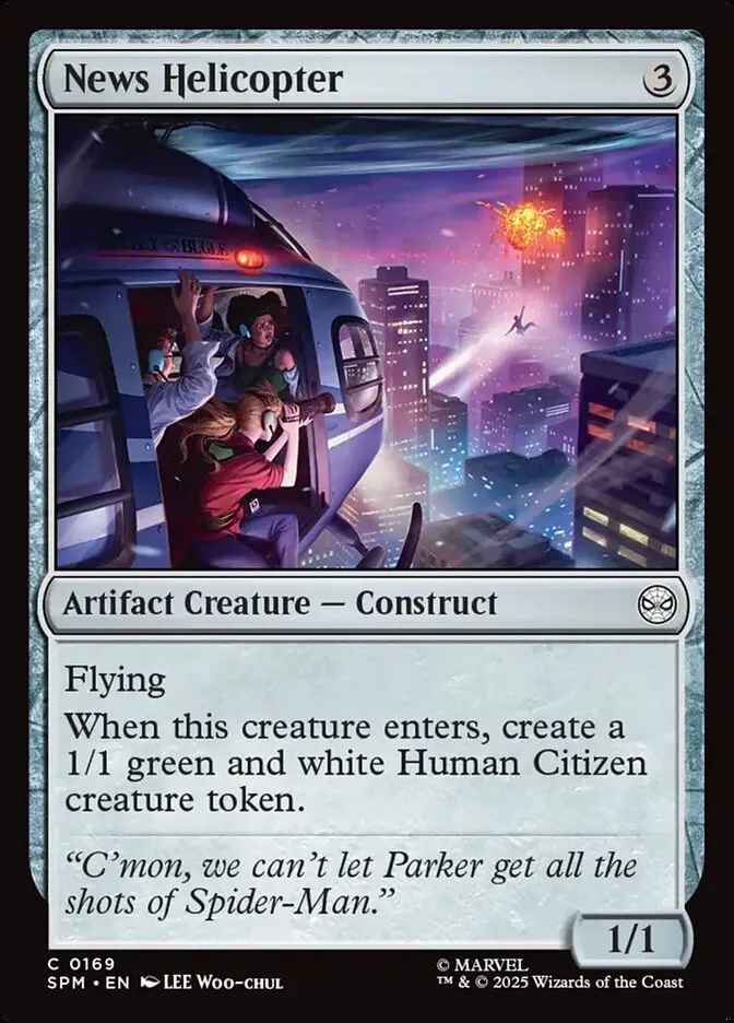 2025 Marvel's Spider-Man News Helicopter #169 common card image