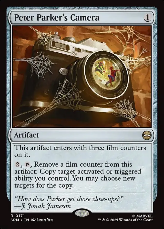 2025 Marvel's Spider-Man Peter Parker's Camera #171 rare card image