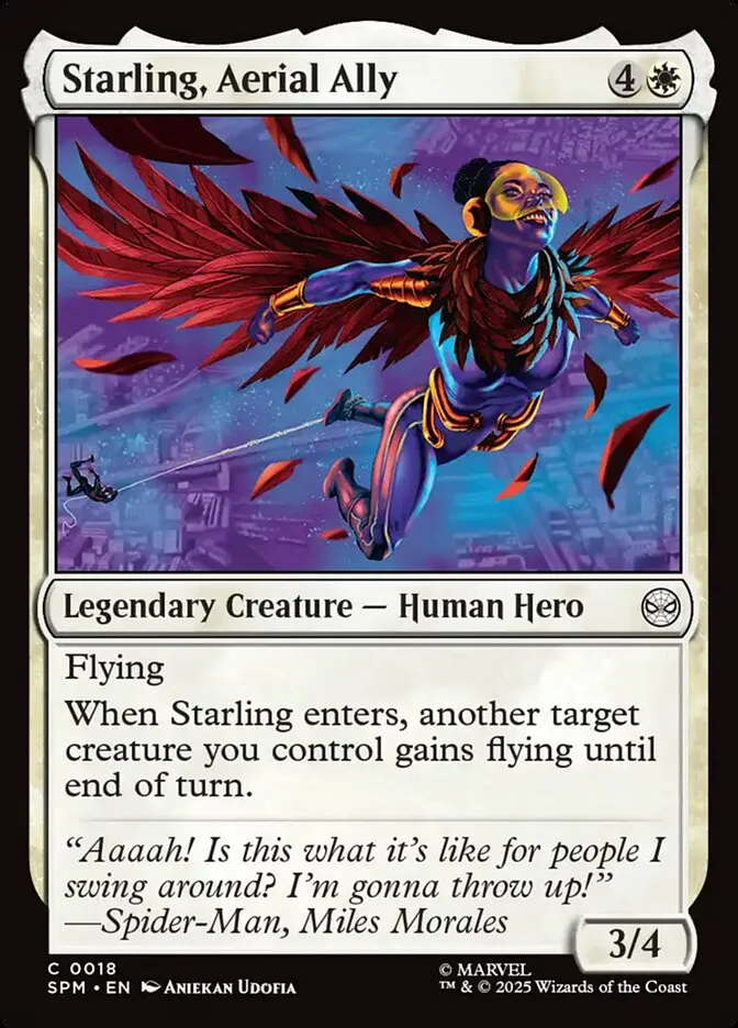 2025 Marvel's Spider-Man Starling, Aerial Ally common #18 common card image