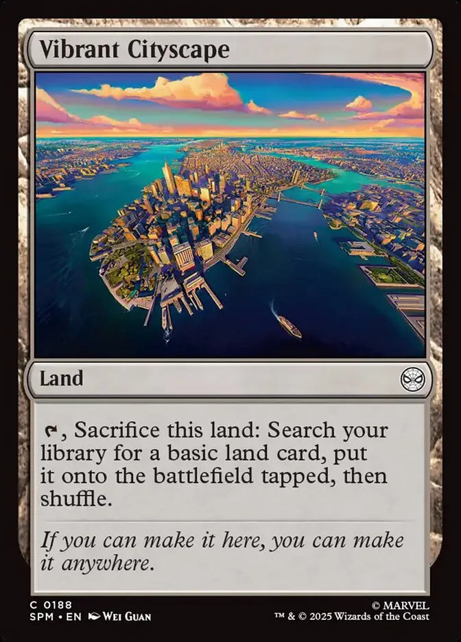 2025 Marvel's Spider-Man Vibrant Cityscape #188 common card image