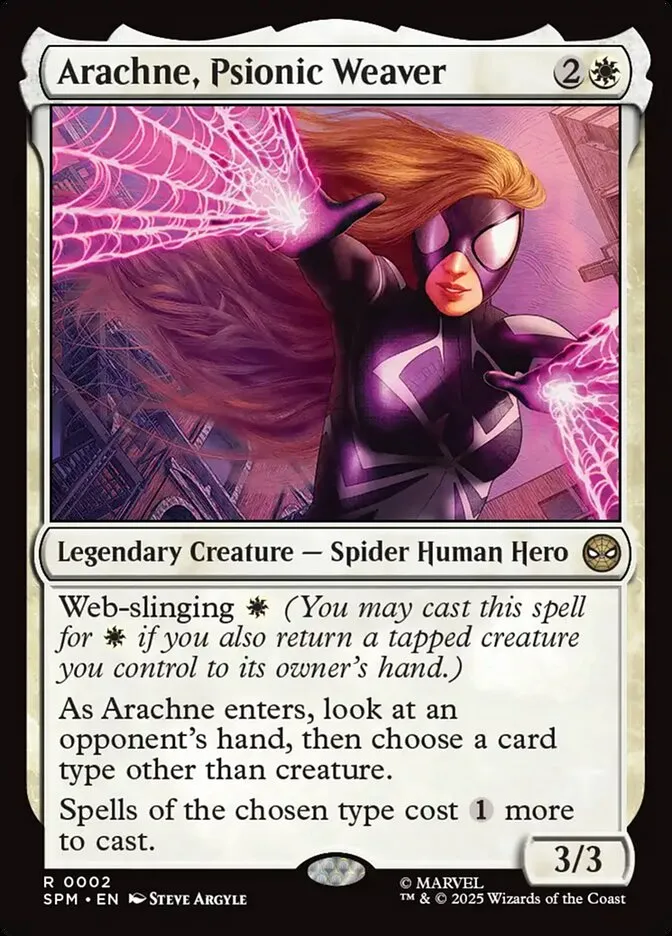 2025 Marvel's Spider-Man Arachne, Psionic Weaver rare #2 rare card image