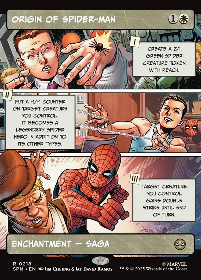 2025 Marvel's Spider-Man Origin of Spider-Man #218 rare card image