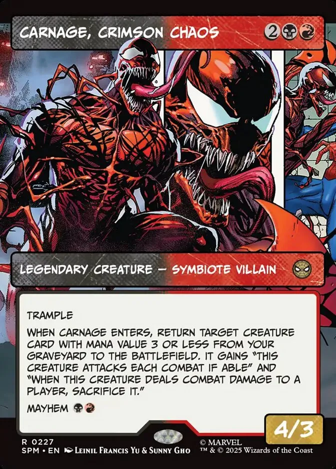 2025 Marvel's Spider-Man Carnage, Crimson Chaos #227 rare card image