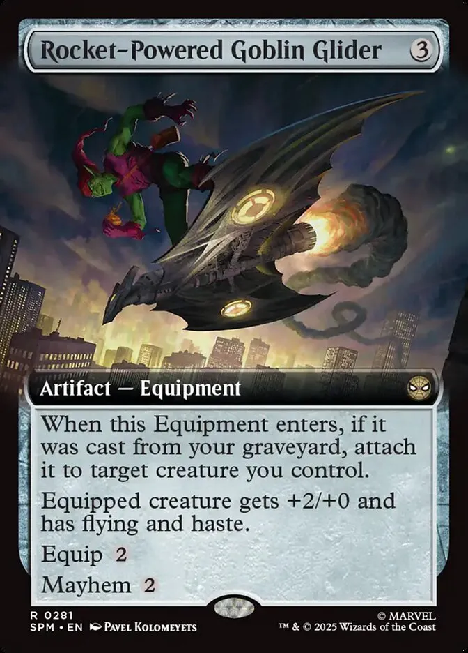 2025 Marvel's Spider-Man Rocket-Powered Goblin Glider rare #281 rare card image