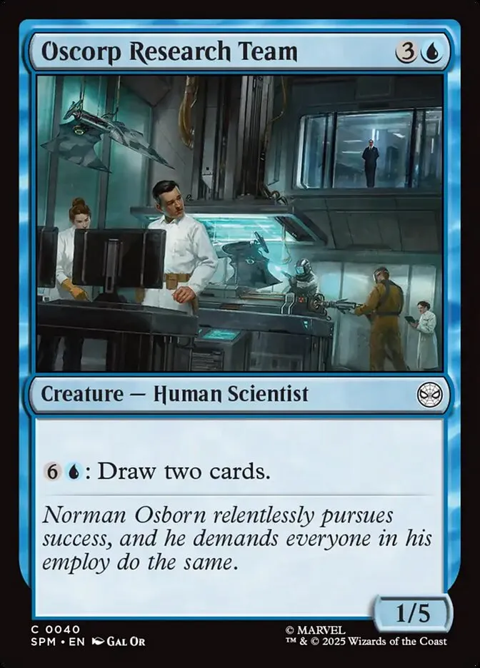 2025 Marvel's Spider-Man Oscorp Research Team common #40 common card image