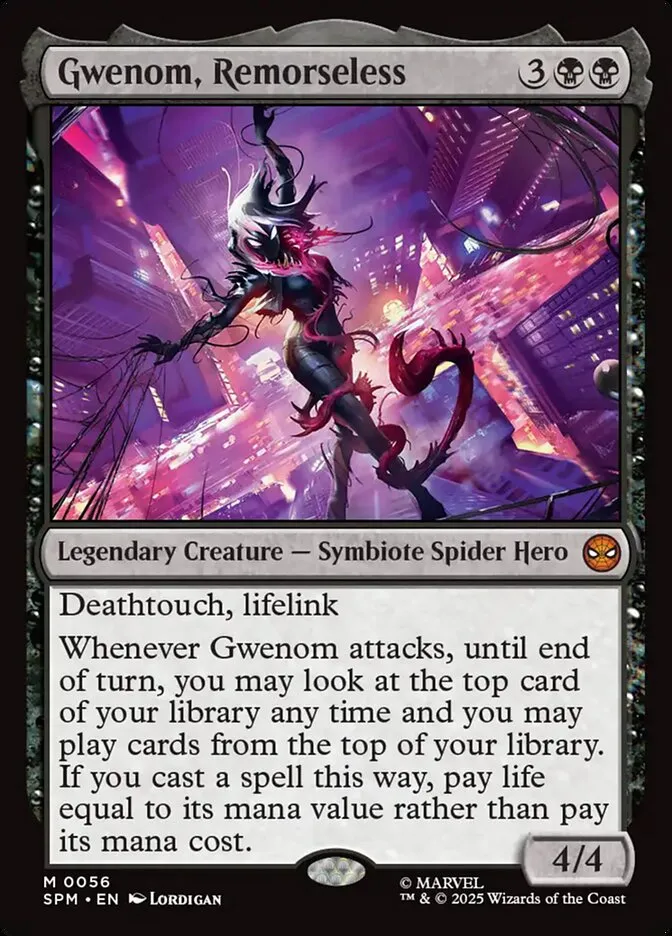 2025 Marvel's Spider-Man Gwenom, Remorseless mythic #56 mythic card image