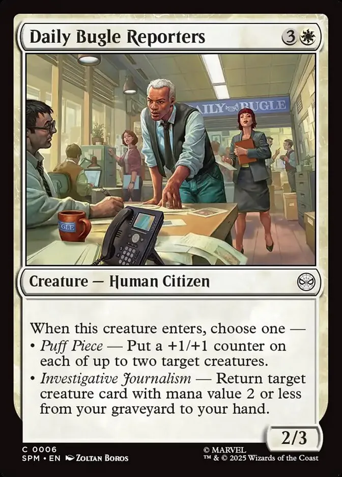 2025 Marvel's Spider-Man Daily Bugle Reporters common #6 common card image