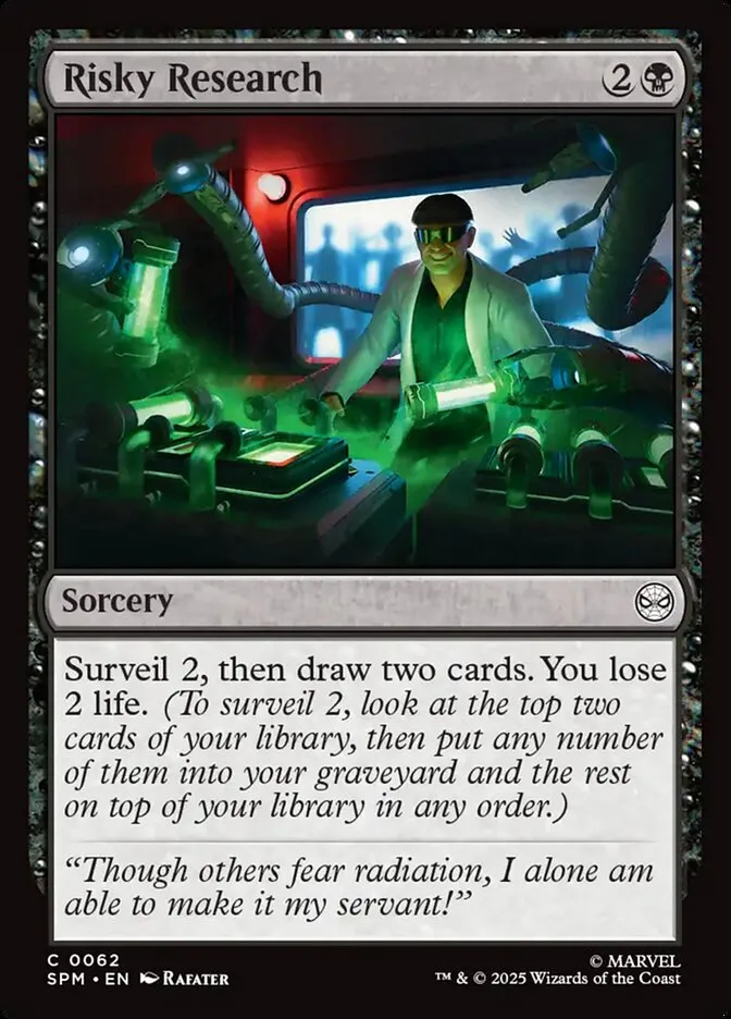 2025 Marvel's Spider-Man Risky Research common #62 common card image