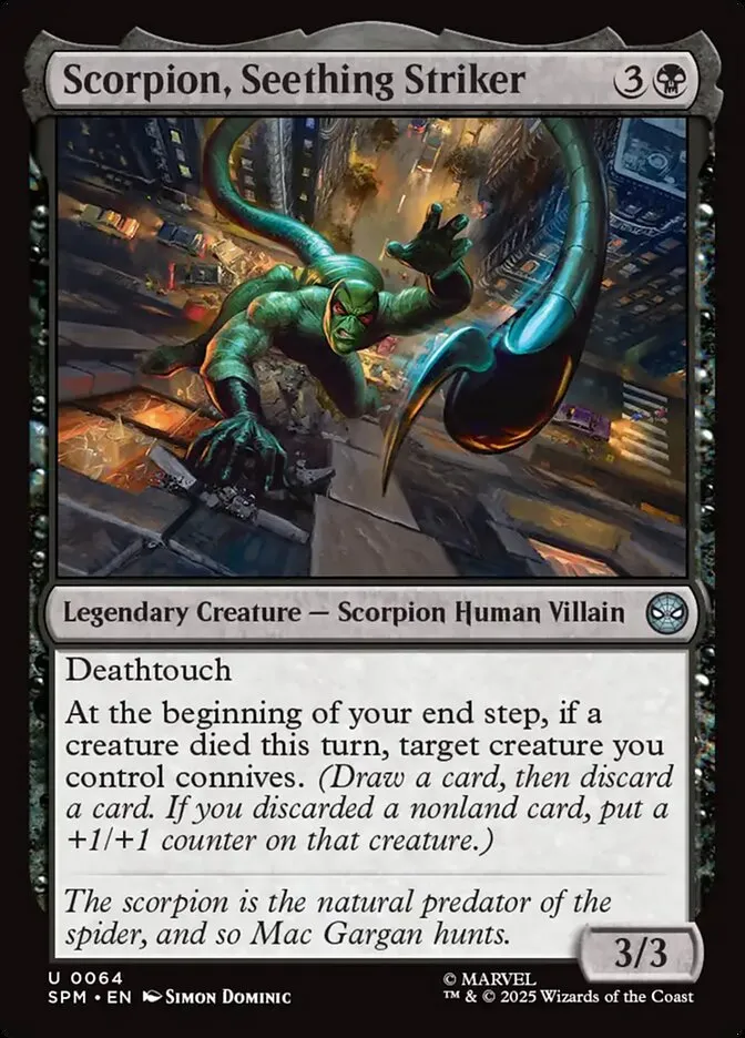 2025 Marvel's Spider-Man Scorpion, Seething Striker uncommon #64 uncommon card image